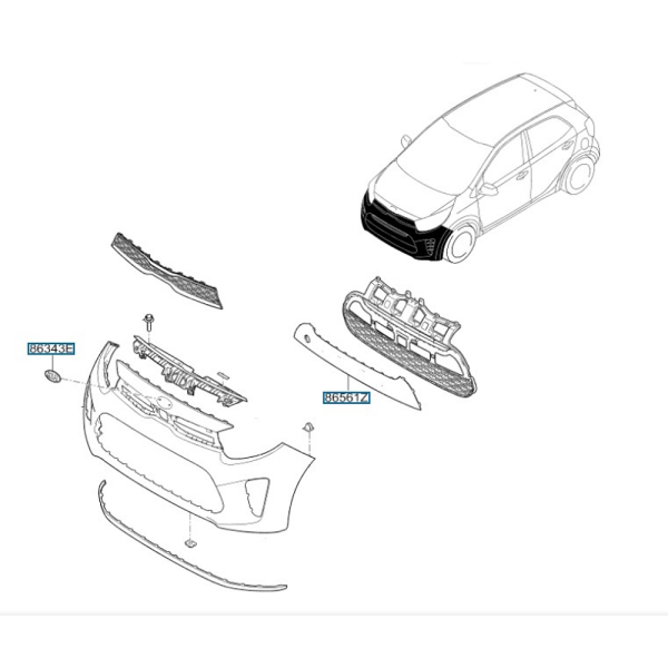 Picanto Ön Tampon Orta Sis Izgara 86561G6000