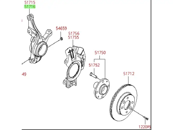 Picanto Ön Taşıyıcı Sol 51716G6000