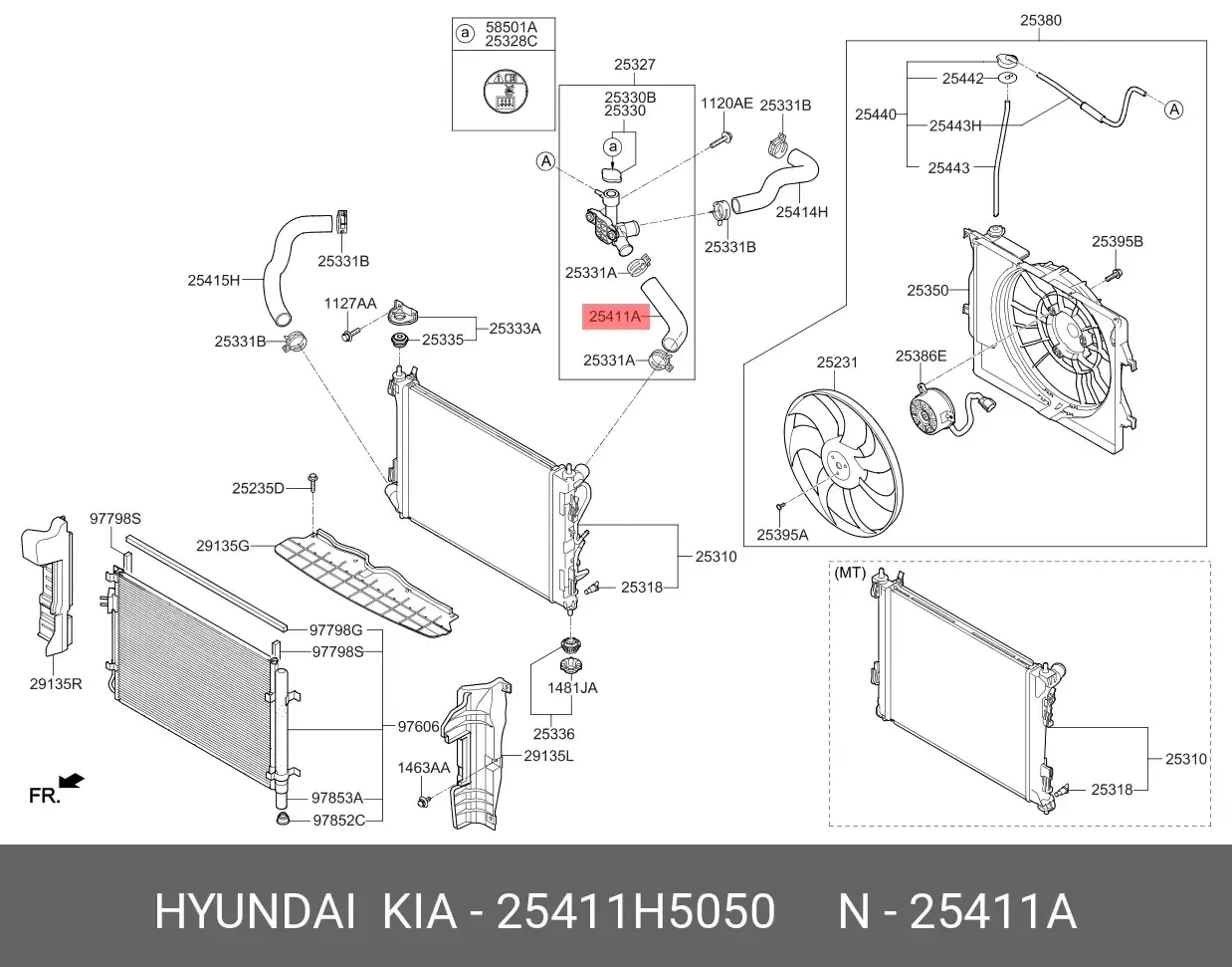 Radyator Ust Hortumu 25411H5050
