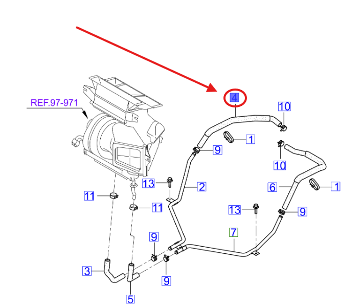 Kalorıfer Hortumu 973144E450