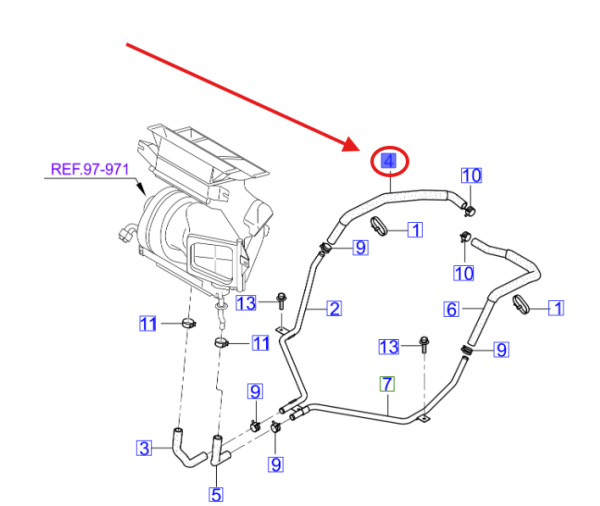 KALORIFER HORTUMU 973144E450