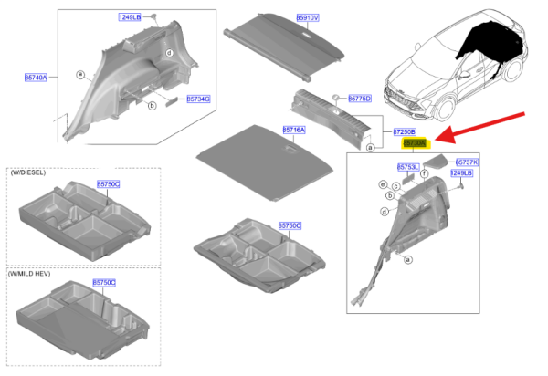BAGAJ IC YAN DOSEME SOL
 85730R2350WK