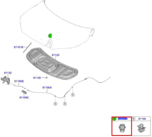 Motor Kaput Stoplama Lastıgı 86410DO500