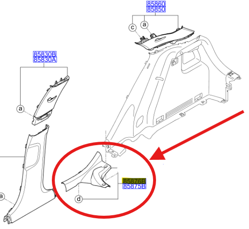 TABAN YAN PLASTIK-ARKA SAG 85885H8000WK