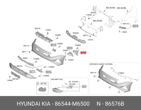 Yeni Cerato On Tampon Hava Kanalı Sağ 86544M6500